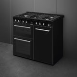 Smeg CX103GMBL Concert 100cm Dual Fuel Range Cooker - Black
