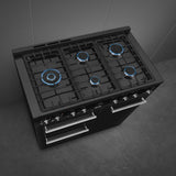 Smeg CX103GMBL Concert 100cm Dual Fuel Range Cooker - Black