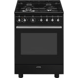 Smeg CX61GMBL Concert Dual Fuel Cooker with Single Oven - Black