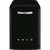 Smeg DFFABBL 60cm 50s Style Freestanding Dishwasher, Black
