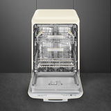 Smeg DFFABCR 60cm 50s Style Freestanding Dishwasher, Cream