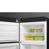 Smeg FAB30LBL6UK Retro Fridge Freezer Left Hand Hinge - Black