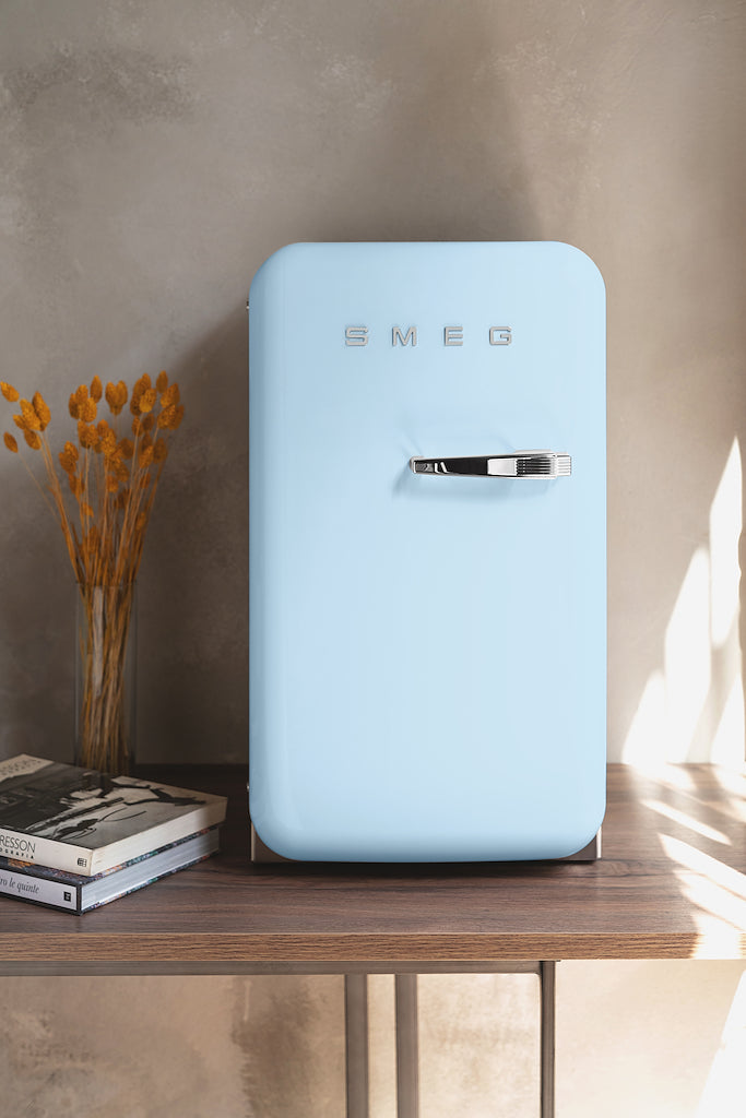 Smeg FAB5LPB6 Retro Mini Fridge Left Hand Hinge - Pastel Blue