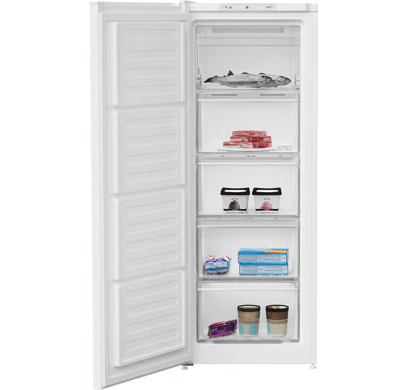Beko FNE4545W Freestanding Tall Frost Free Freezer with Freezer Guard - White