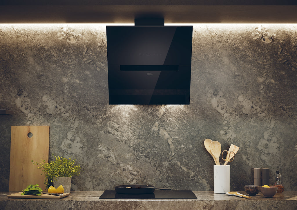 Haier HADG6CBS4BWIFI 60cm Angled Glass WiFi Chimney