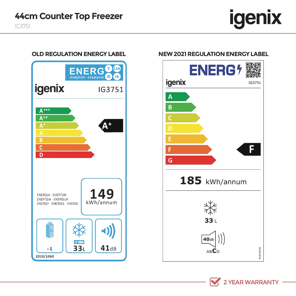 Igenix IG3751 35 Litre 44cm Counter Top Freezer