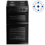 Beko KDG583K 50cm Freestanding Gas Twin Cavity Cooker - Black