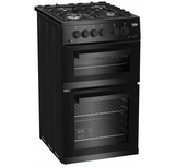 Beko KDG583K 50cm Freestanding Gas Twin Cavity Cooker - Black