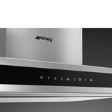Smeg KLTI9L4X 90cm Island Hood in Stainless Steel and Black Glass with Auto Vent 2.0