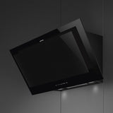 Smeg KV194B3 90cm Linea Angled Chimney Auto Vent 2.0 Hood , Black