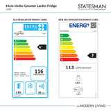 Statesman L255S 55cm Undercounter Larder Fridge