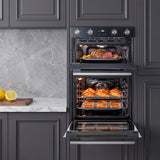 Midea MBOD70M30D0-BK Multifunction Built-In Double Oven - Black - AA Rated