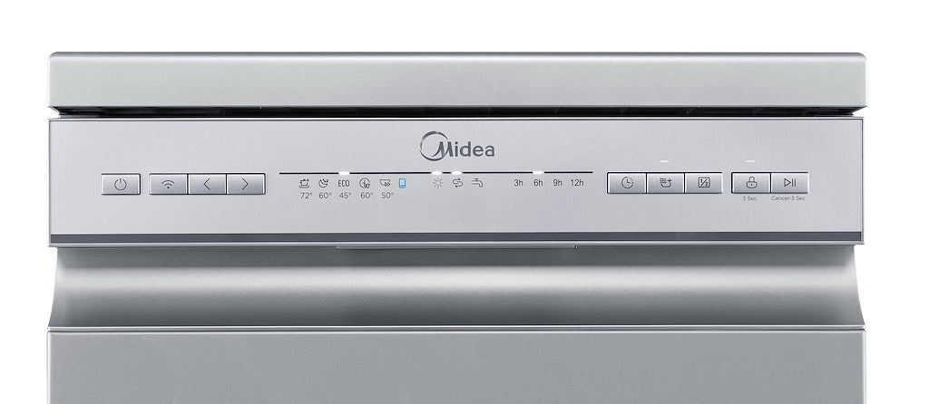 Midea MDWEF1034C(S)-WG-UK 10 Place Setting Freestanding Slimline 45cm Dishwasher - Silver