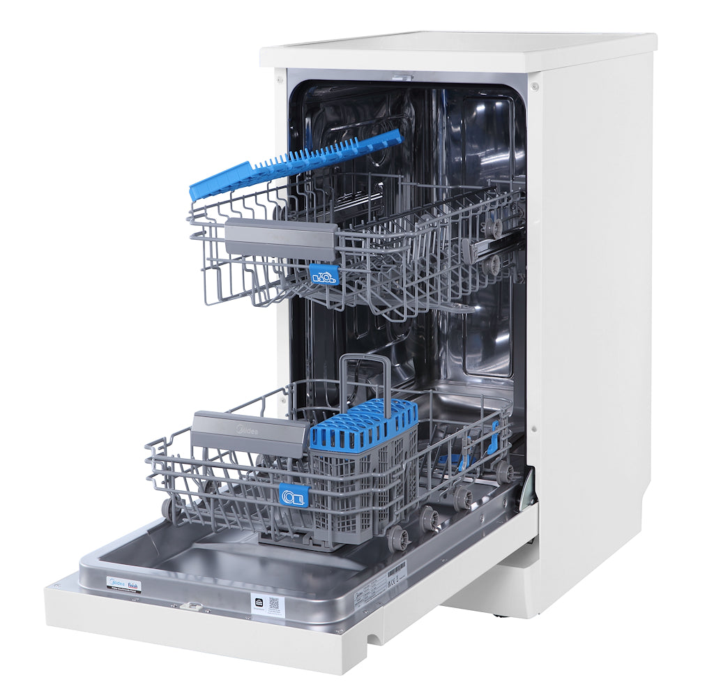 Midea MDWEF1034C(W)-WG-UK 10 Place Setting Freestanding Slimline 45cm Dishwasher - White