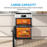 Midea MFO24EME4R118-WH 60cm Double Oven FS Cooker with Ceramic Hob - White - AA Rated