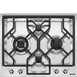Smeg PGF64-4 62cm Classic Gas Hob, Stainless Steel