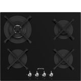 Smeg PV364N 65cm Classic Gas Hob in Black Gas on Glass on Steel