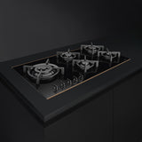 Smeg PV695LCNR 90cm Dolce Stil Novo Gas Hob, Black with Copper Trim