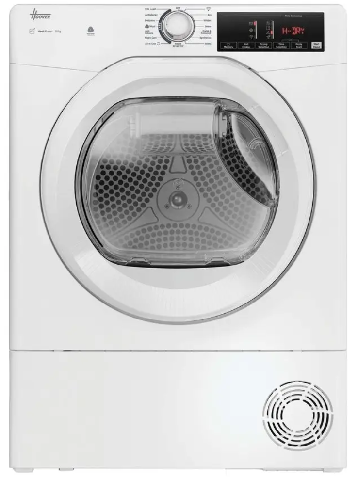 Hoover H-DRY 350 HRE H9N2TE-80 9kg Heat Pump Tumble Dryer with A++ Energy Rating - White