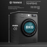 Teknix TKHP8HS 8kg Heat Pump Tumble Dryer - Titanium