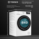 Teknix TKHP8HW 8kg Heat Pump Tumble Dryer - White