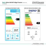Statesman TNF1860XE 60cm 60/40 TNF Fridge Freezer