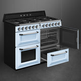 Smeg TR4110AZ 110cm Victoria Dual Fuel Range Cooker, Pastel Blue