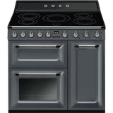 Smeg TR93IGR2 90cm Victoria Electric Range Cooker, Slate Grey
