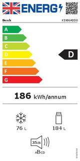 Bosch KIN86ADD0, built-in fridge-freezer with freezer at bottom