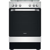 Hotpoint HS67G2PMX/UK Gas Single Cooker - Silver
