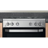 Hotpoint HS67G2PMX/UK Gas Single Cooker - Silver